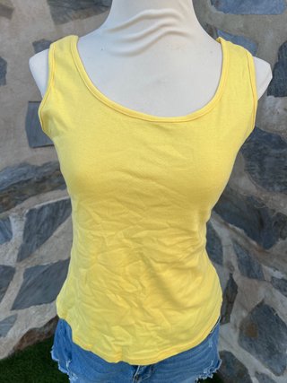 Camiseta sin mangas Cloche amarilla