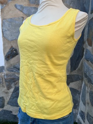 Camiseta sin mangas Cloche amarilla