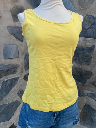 Camiseta sin mangas Cloche amarilla