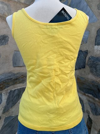Camiseta sin mangas Cloche amarilla