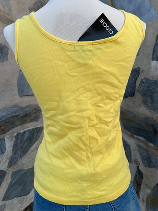 Camiseta sin mangas Cloche amarilla