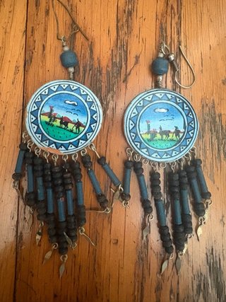 Pendientes Étnicos Pintados a Mano