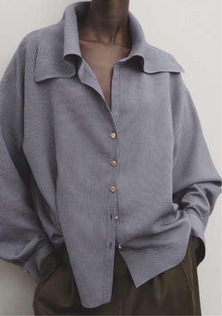 Blusa Massimo Dutti XS Rayas Azul Marino