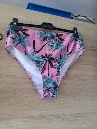 Bikini estampado palmeras rosa y verde