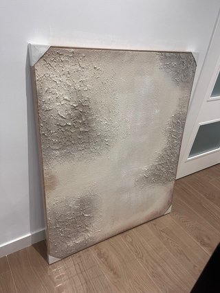 Cuadro Texturizado Beige y Gris 1x1.20