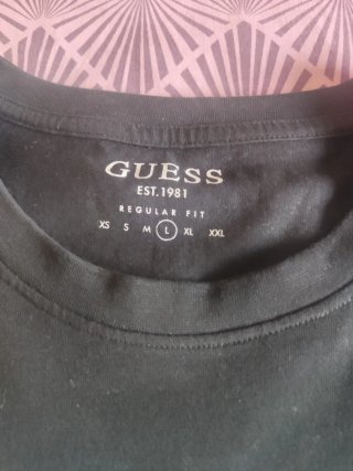 Camiseta hombre Guess Talla L , color negro