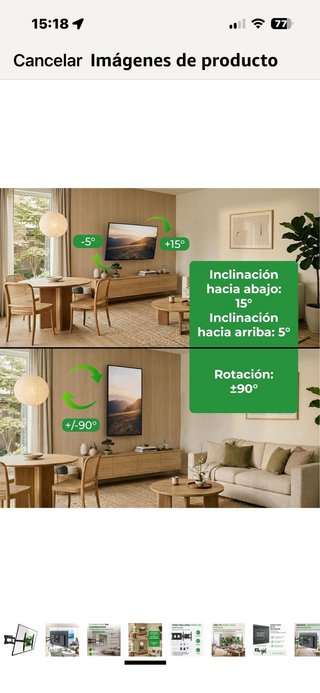 Soporte pared giratorio para TV 60 pulpulgada,