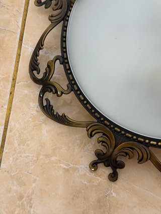 Plafón techo vintage bronce cristal mate