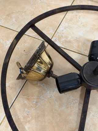 Plafón techo vintage bronce cristal mate