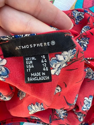 Blusa Atmosphere floral roja talla 44 (L/xl)