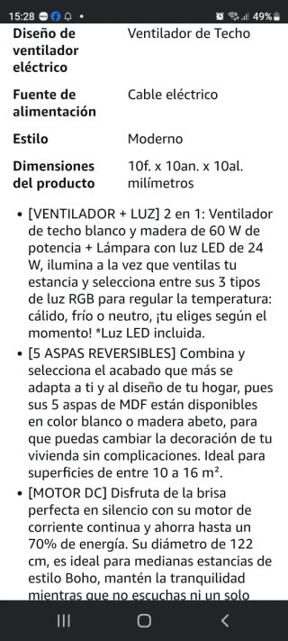 3 Ventilador Techo UNIVERSALBLUE LED Beige/Blanco.