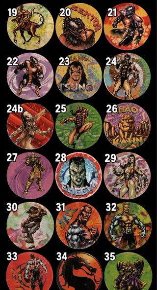 Tazos Mortal Kombat 3 Dunkin 1995 Repetidos