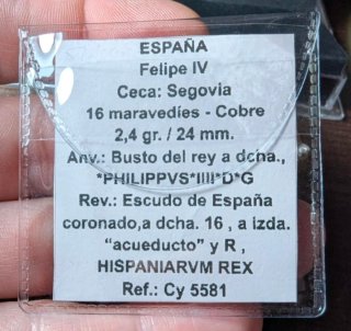 16 Maravedíes Felipe IV Segovia 1664