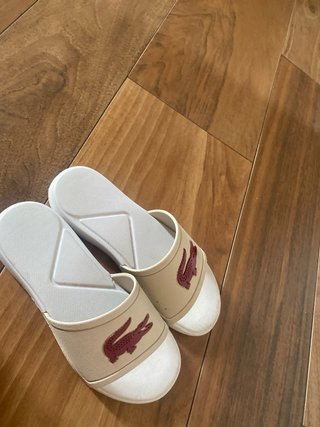 Chanclas Lacoste niña T.34 Beige/Blanco