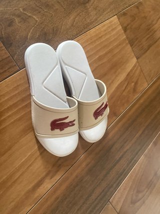 Chanclas Lacoste niña T.34 Beige/Blanco