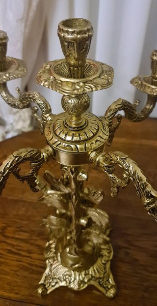Coppia candelabri (girandoles) bronzo 5 fiamme