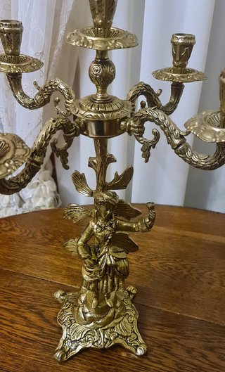 Coppia candelabri (girandoles) bronzo 5 fiamme