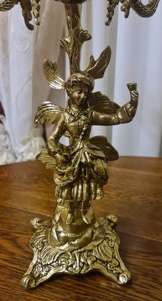 Coppia candelabri (girandoles) bronzo 5 fiamme