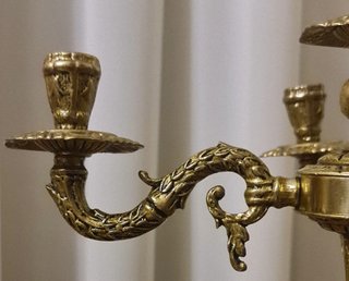 Coppia candelabri (girandoles) bronzo 5 fiamme