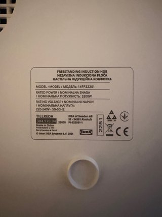 Placa Inducción Portátil Ikea Tillreda 2 Fuegos