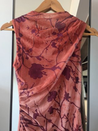 Vestido midi tul estampado floral S M