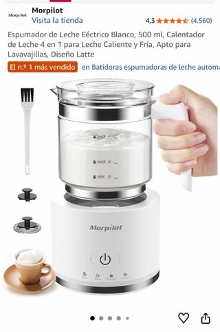 Espumador de leche 500ml Morpilot SIN JARRA