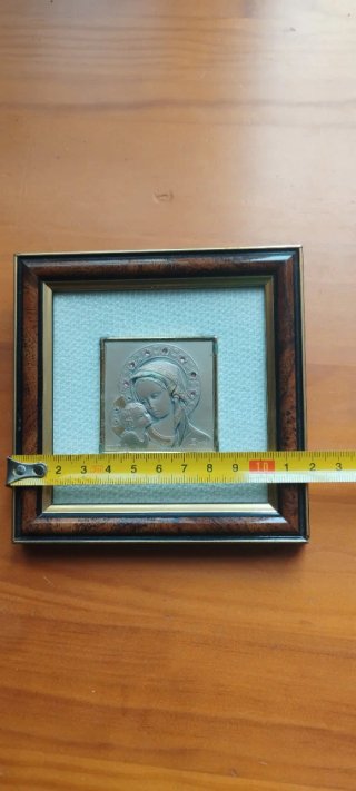 Icono Virgen con el Niño en plata de ley 925