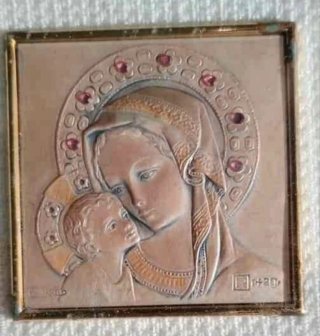 Icono Virgen con el Niño en plata de ley 925