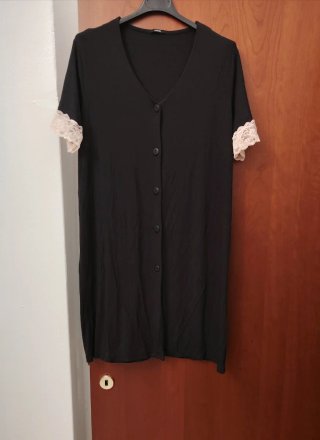 Camicia da notte Tezenis nera con bottoni