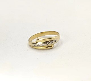 Anillo Oro 18k Diamantes 3.45g T-25