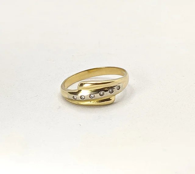 Anillo Oro 18k Diamantes 3.45g T-25