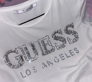 Camiseta Guess Blanca con Brillo