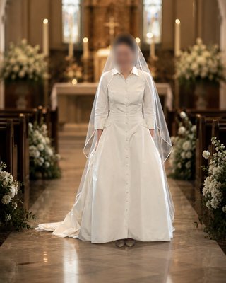Vestido novia seda de Carolina Herrera
