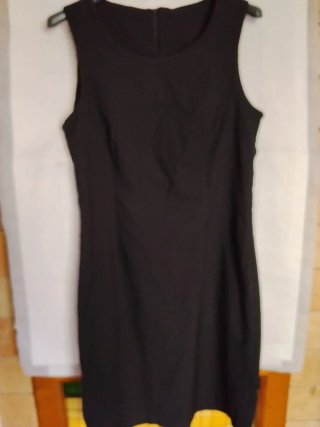 Mango Vestito Tubo Nero Senza Maniche
