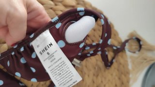 Bikini lunares marrón S