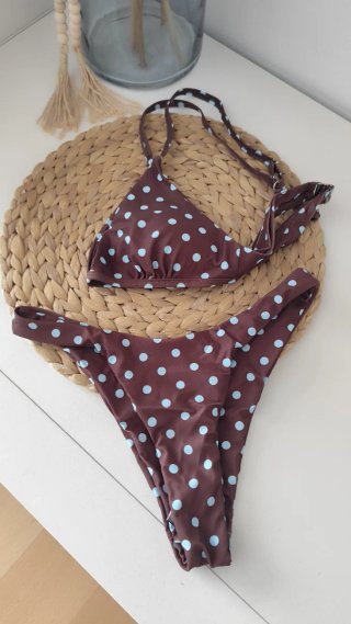 Bikini lunares marrón S