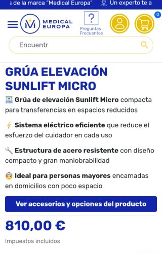 Grúa sunlift micro eléctrica + 2 arnés