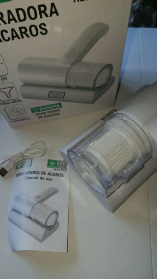 Aspiradora Ácaros Recargable Filtro HEPA UV