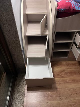 Cama juvenil 90cm con escaleras y cajones