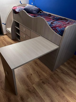 Cama juvenil 90cm con escaleras y cajones