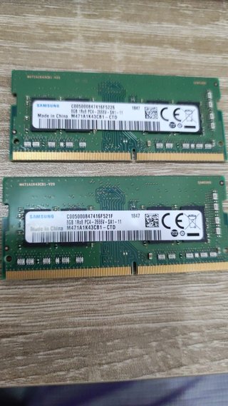 2x Samsung DDR4 8GB 2666MHz SODIMM RAM