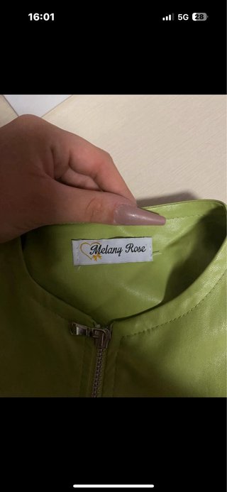 Giacchetta bambina pelle verde
