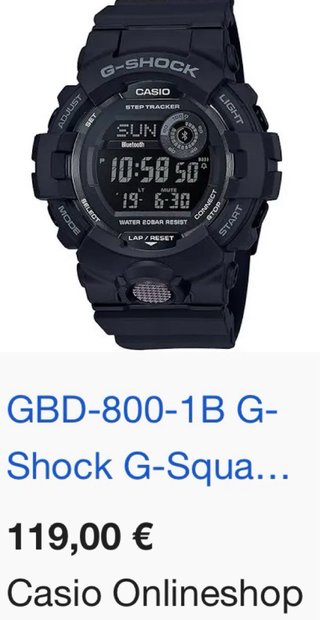 Casio G-Shock GBD-800 Reloj Negro/Dorado