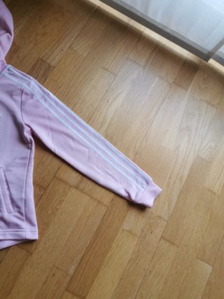 Chaqueta Adidas Rosa con Rayas Blancas