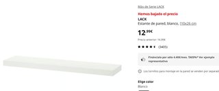 Scaffale LACK IKEA Bianco 110x26 cm