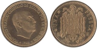 1 Peseta Franco 1966  Solo en mano. 1 moneda 1 eur