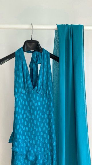Vestido invitada turquesa