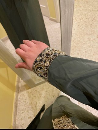 Conjunto Abaya Tirantes + Kimono Verde