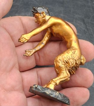 Escultura Bronce Fauno y Cabra firmada.