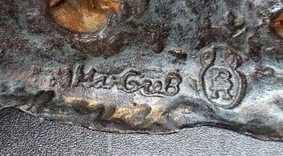 Escultura Bronce Fauno y Cabra firmada.